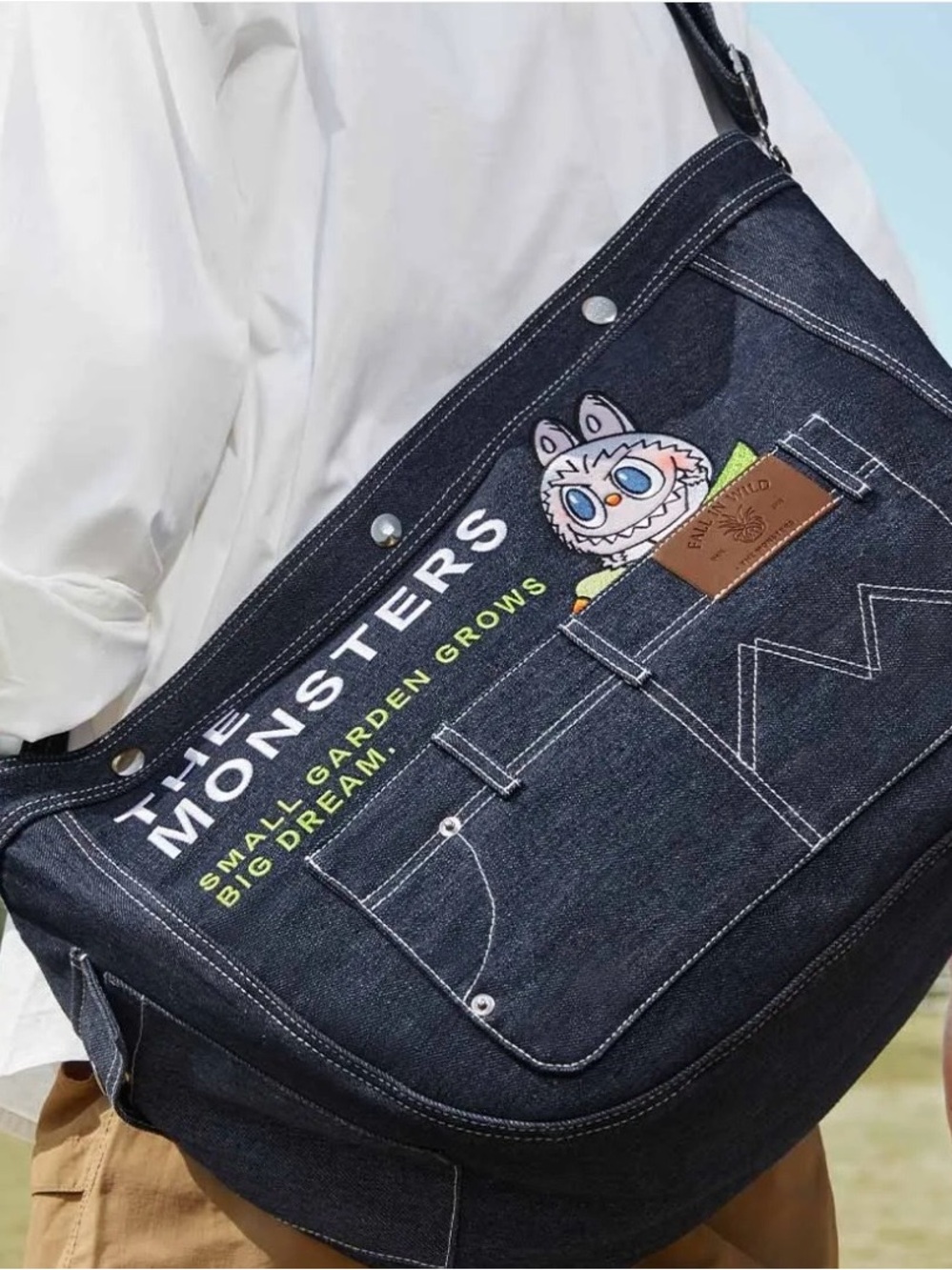 Pop Mart LABUBU - The Monsters Denim Messenger Bag